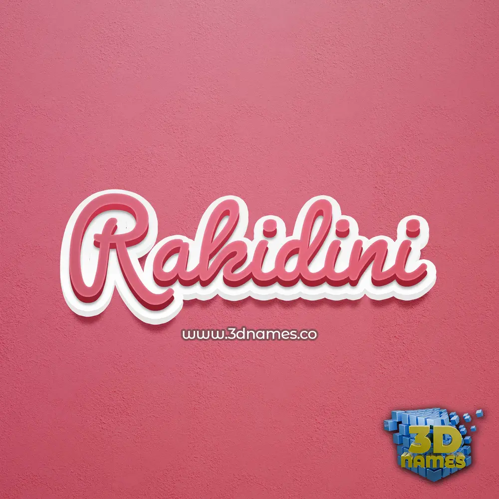 rakidini in Red Scribble style - 3D name wallpaper