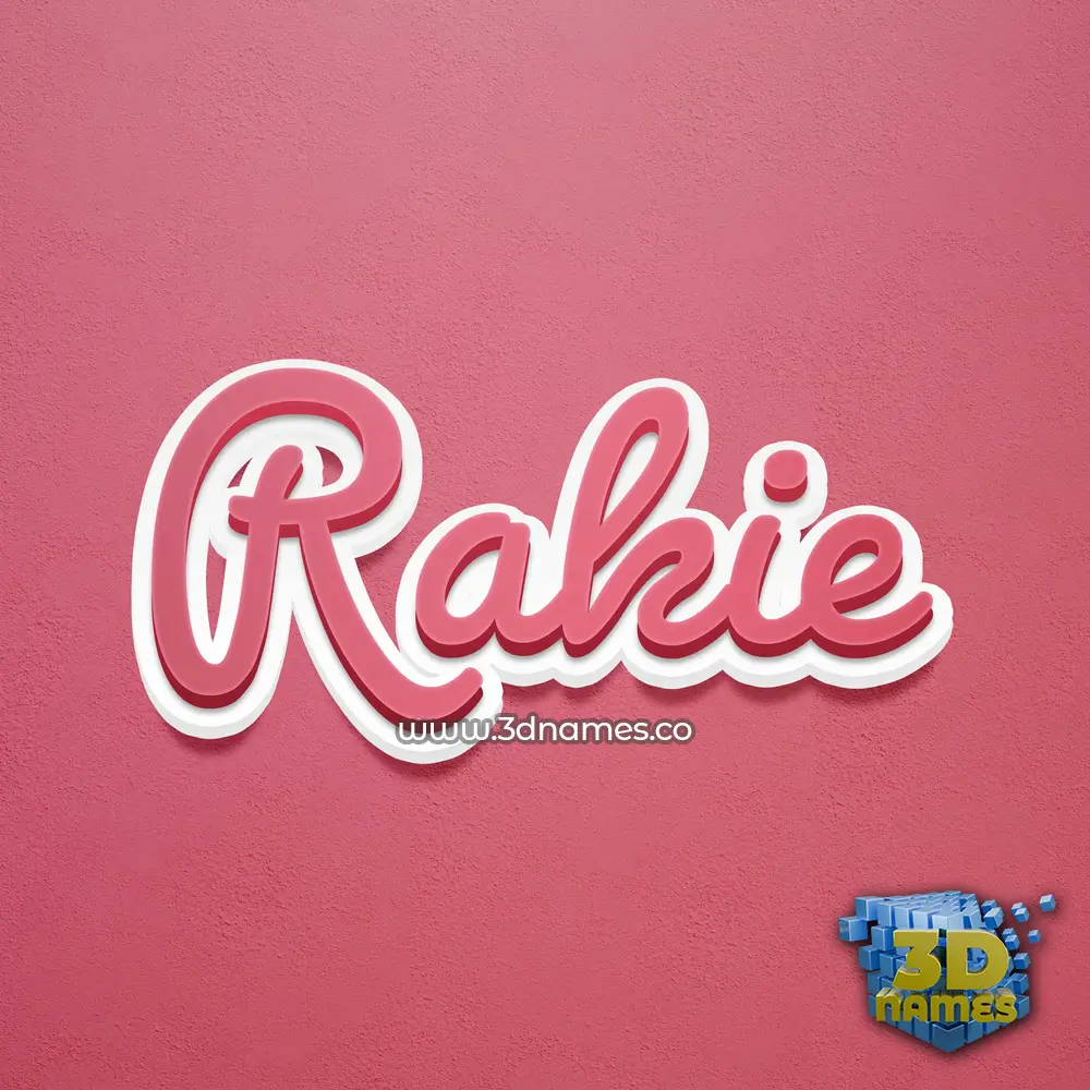 rakie in Red Scribble style - 3D name wallpaper