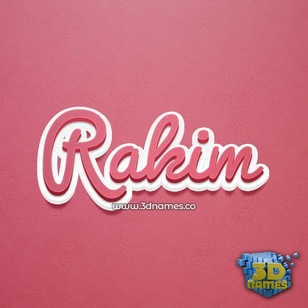 rakim in Red Scribble style - 3D name wallpaper