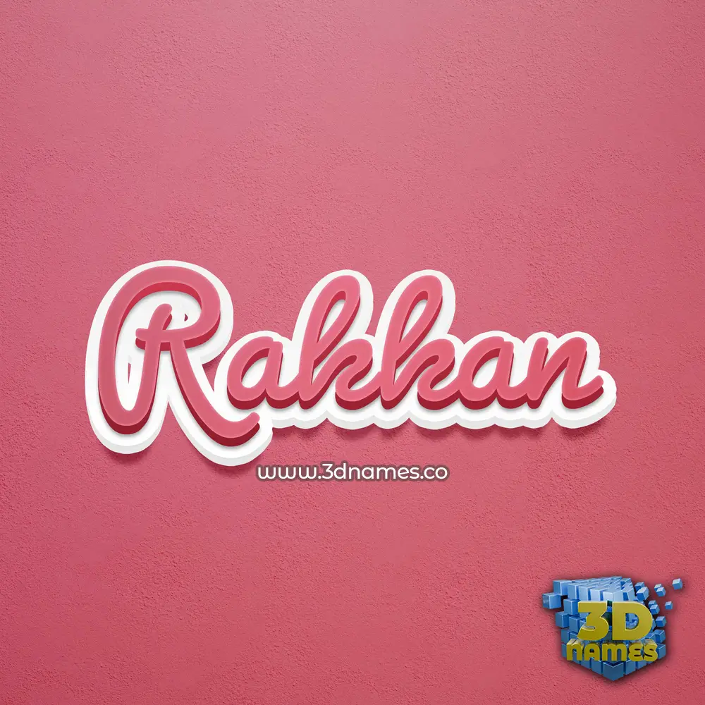 rakkan in Red Scribble style - 3D name wallpaper