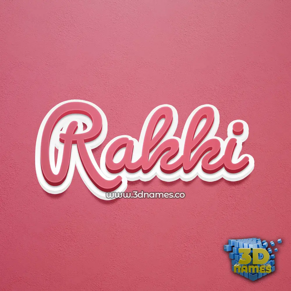 rakki in Red Scribble style - 3D name wallpaper