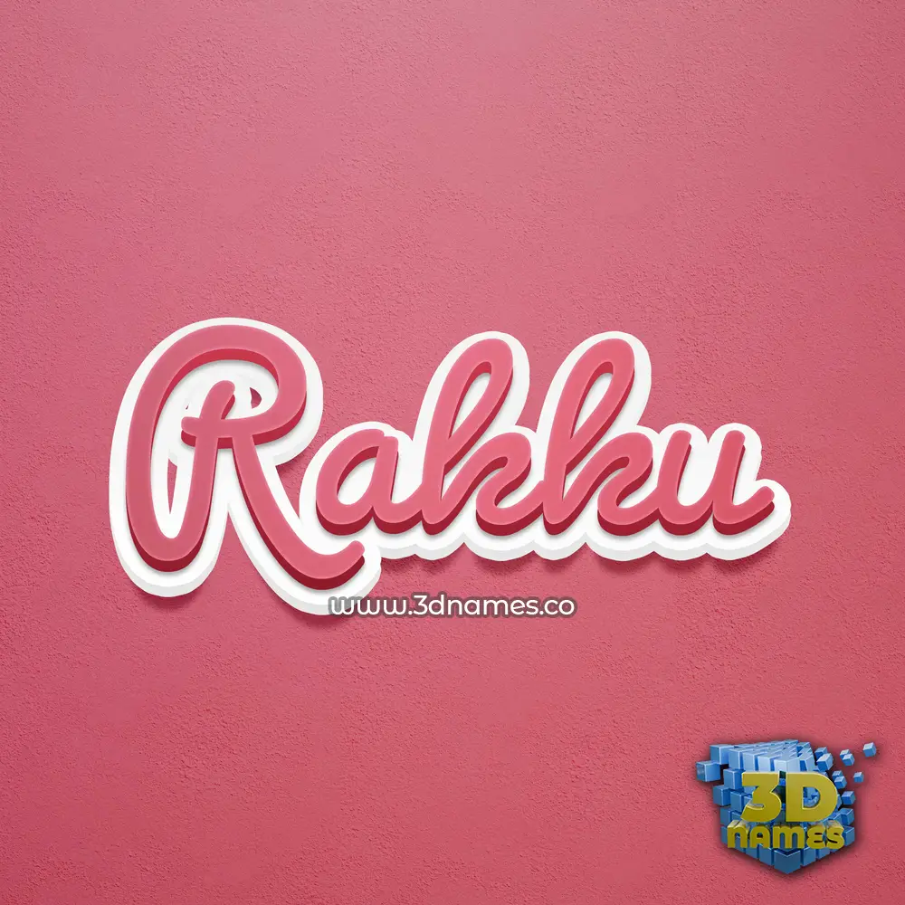 rakku in Red Scribble style - 3D name wallpaper
