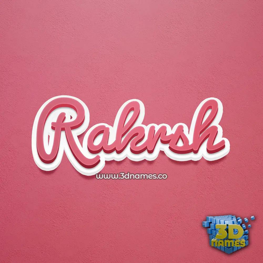 rakrsh in Red Scribble style - 3D name wallpaper