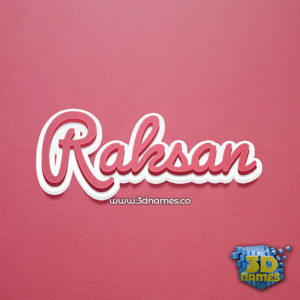 raksan in Red Scribble style - 3D name wallpaper