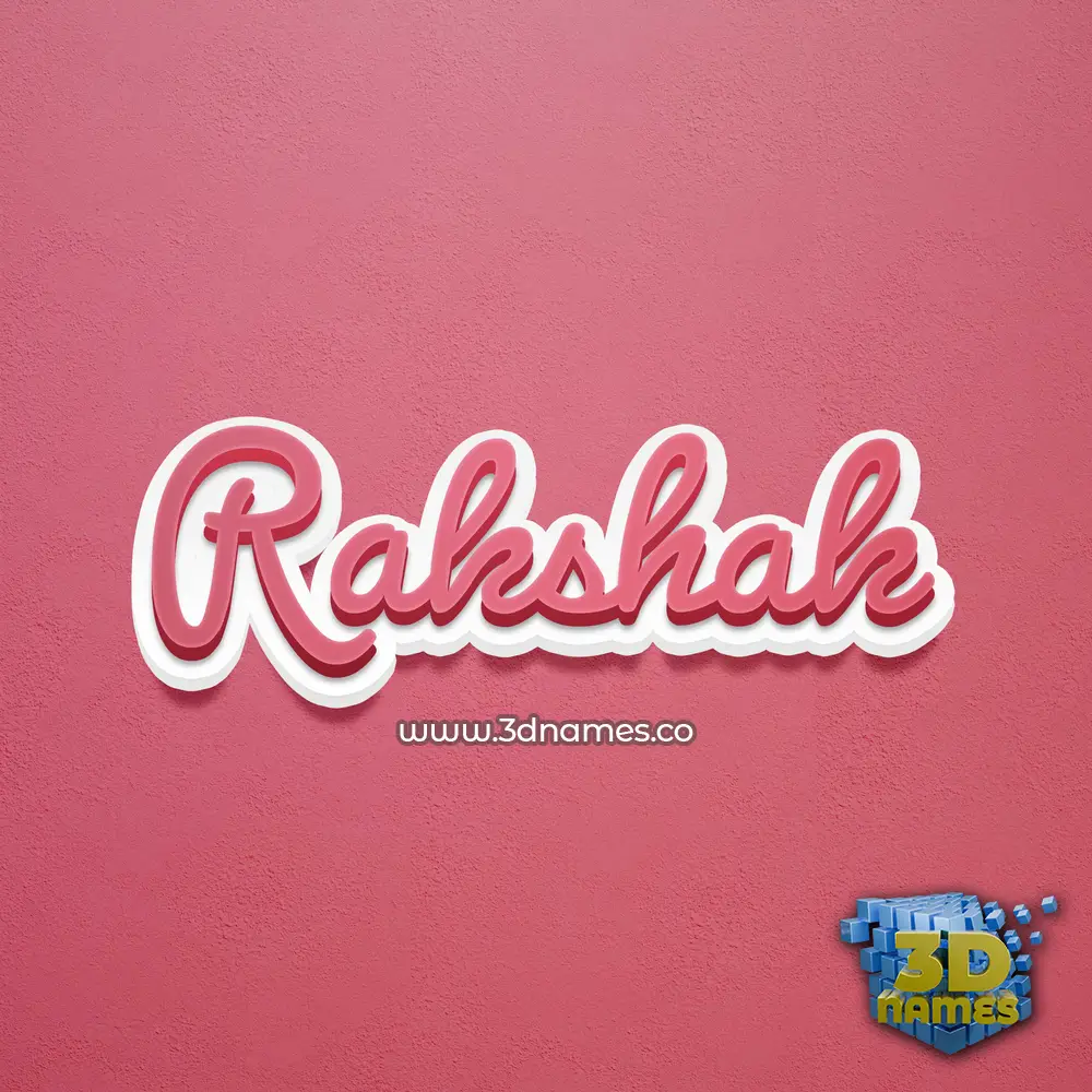 rakshak in Red Scribble style - 3D name wallpaper