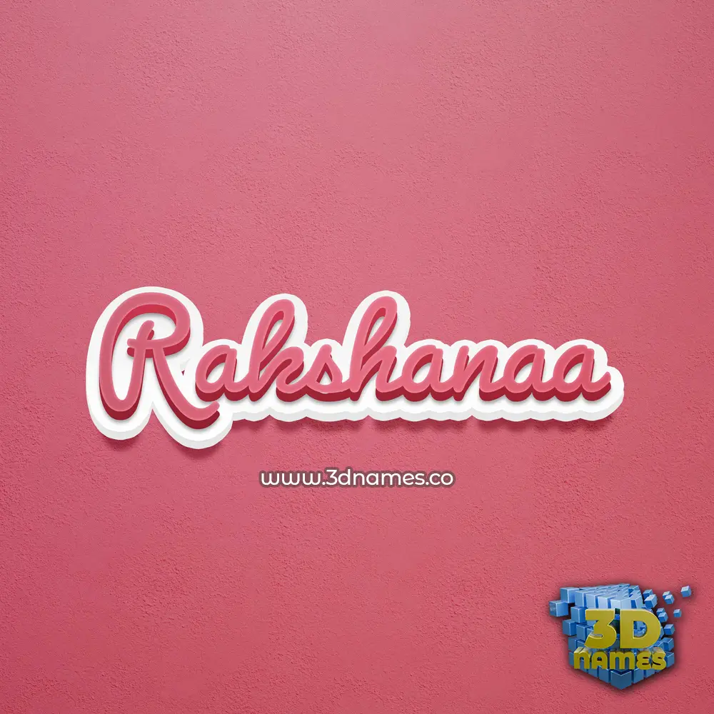 rakshanaa in Red Scribble style - 3D name wallpaper