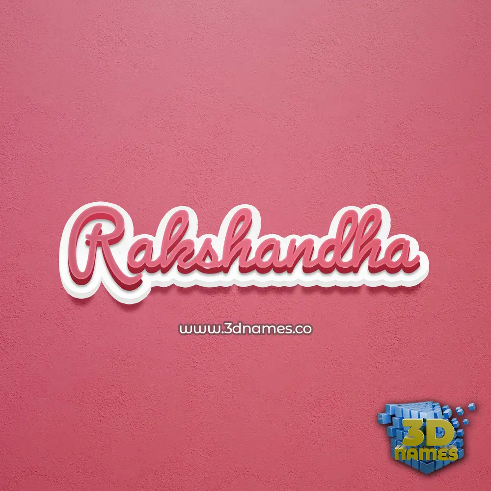 rakshandha in Red Scribble style - 3D name wallpaper