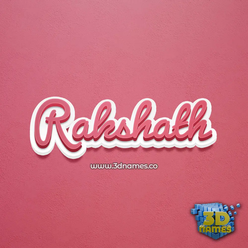 rakshath in Red Scribble style - 3D name wallpaper