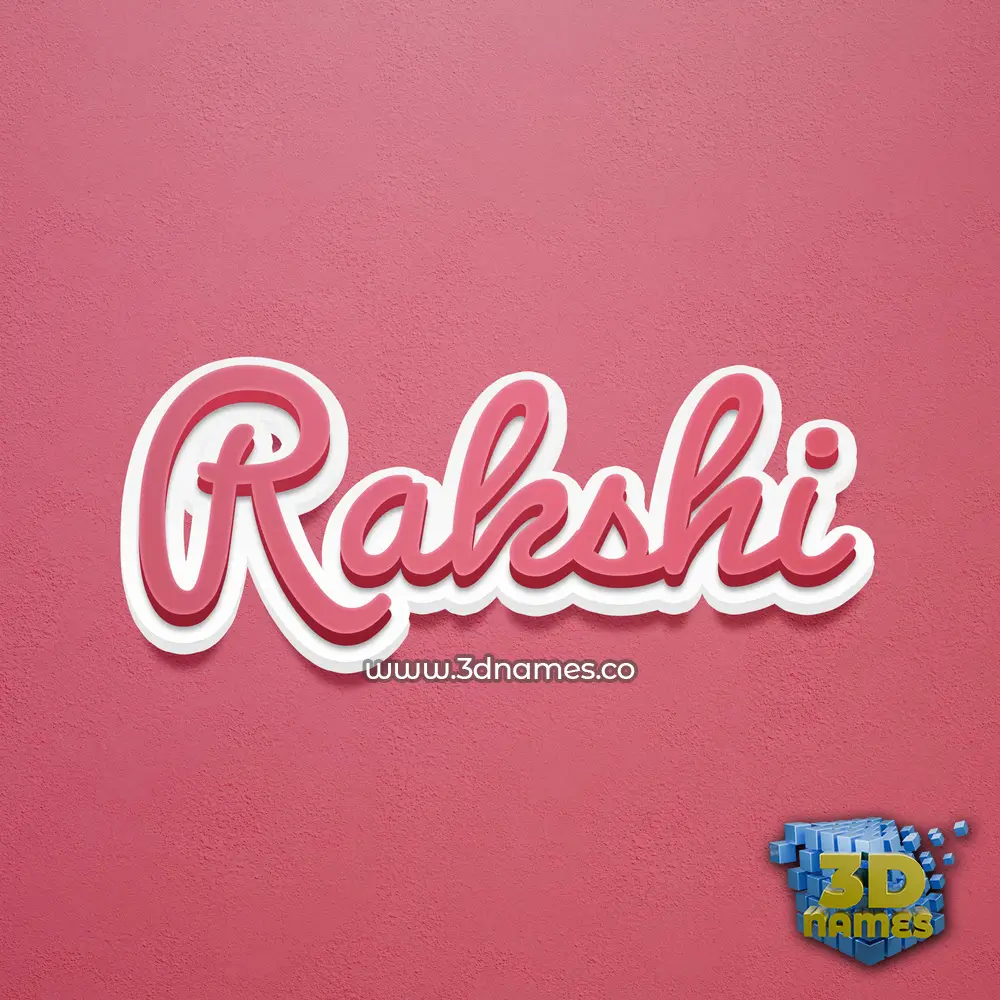rakshi in Red Scribble style - 3D name wallpaper