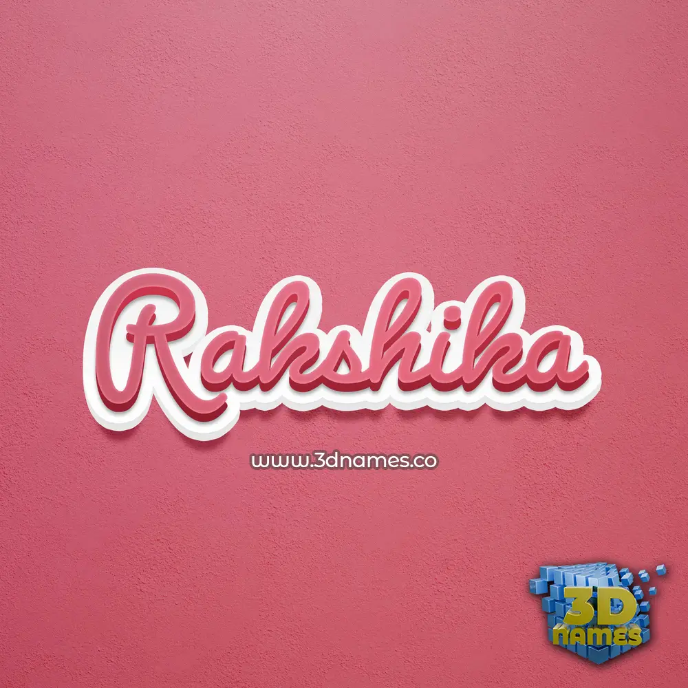 rakshika in Red Scribble style - 3D name wallpaper
