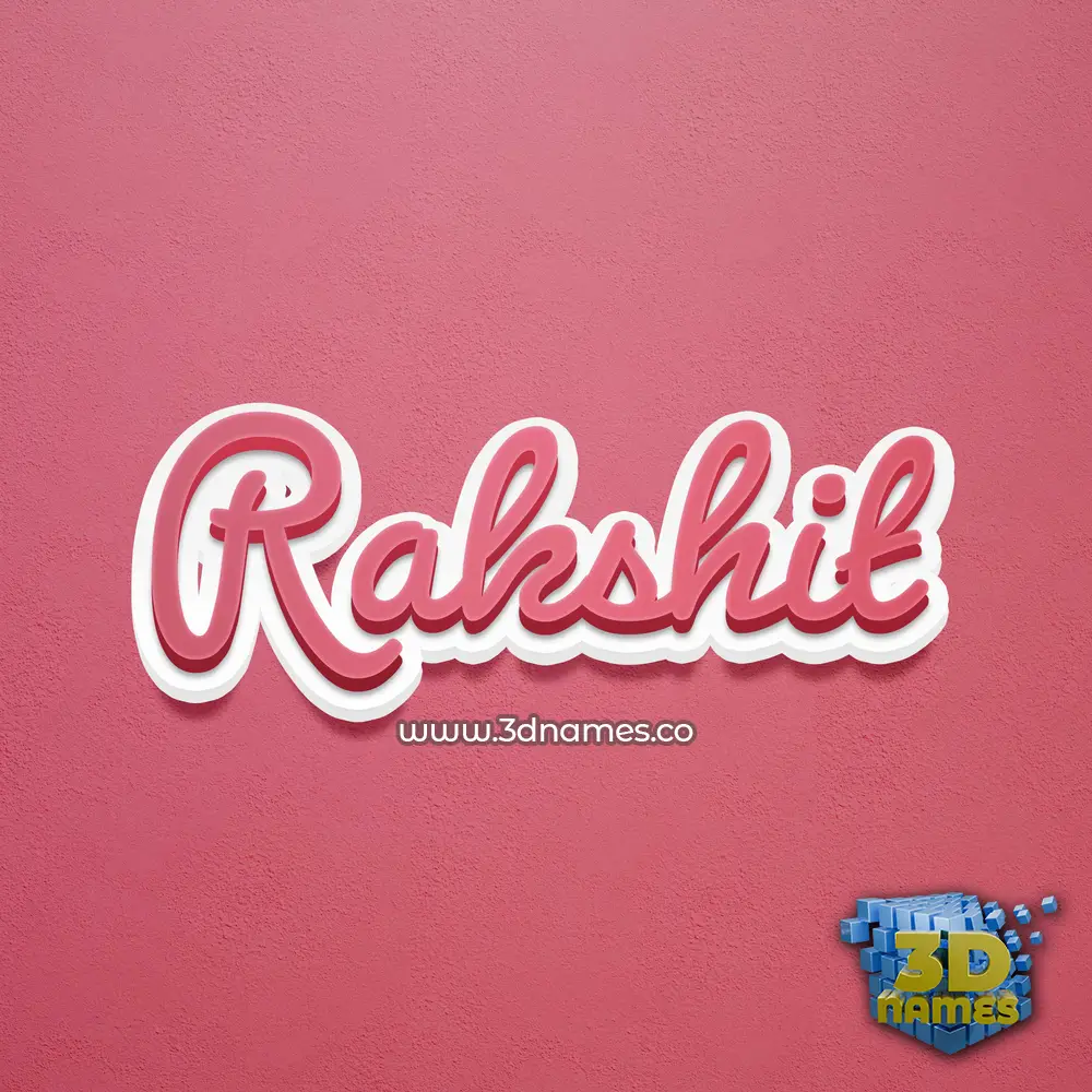 rakshit in Red Scribble style - 3D name wallpaper