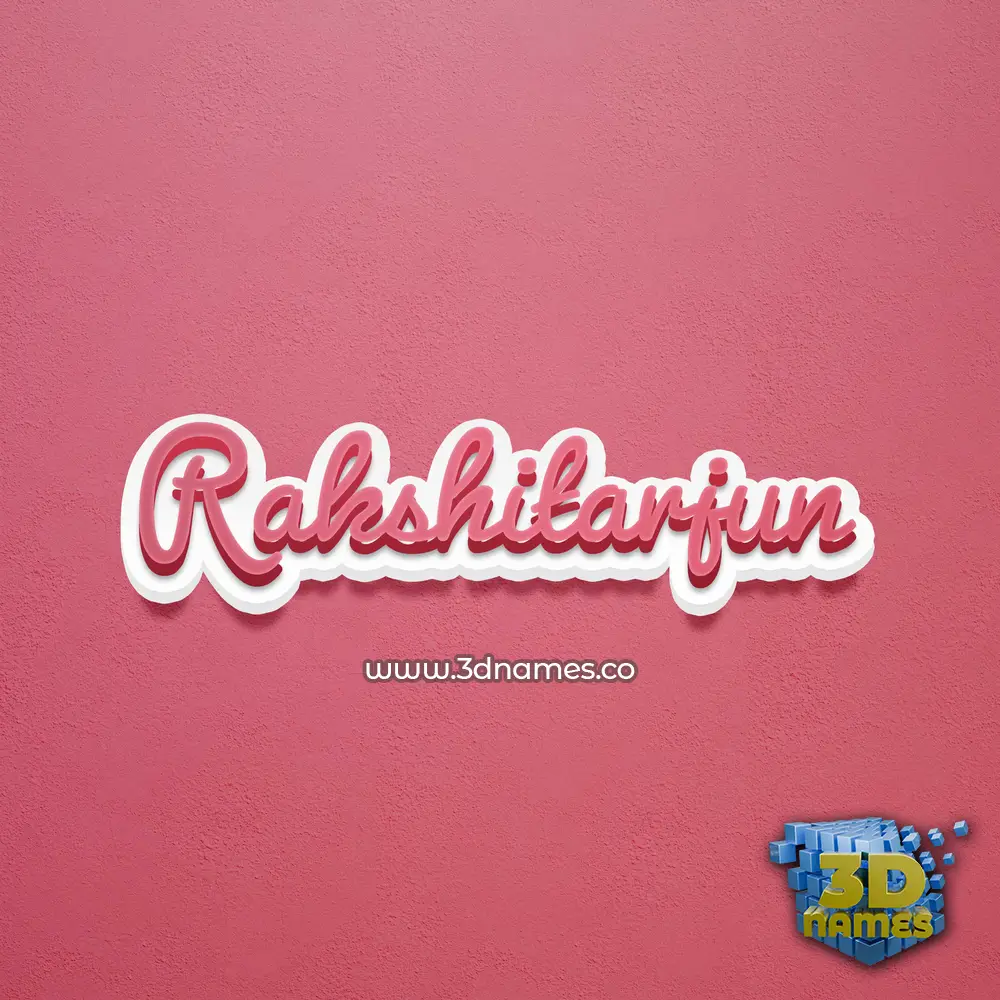 rakshitarjun in Red Scribble style - 3D name wallpaper