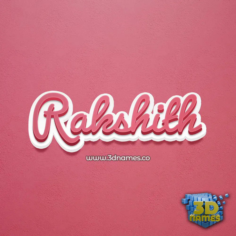 rakshith in Red Scribble style - 3D name wallpaper