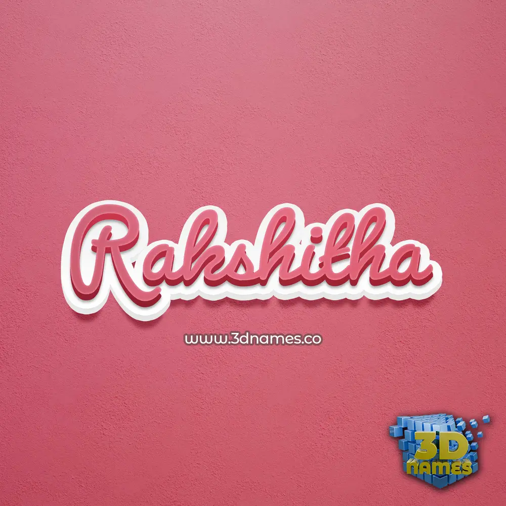 rakshitha in Red Scribble style - 3D name wallpaper