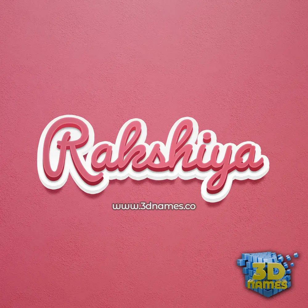 rakshiya in Red Scribble style - 3D name wallpaper