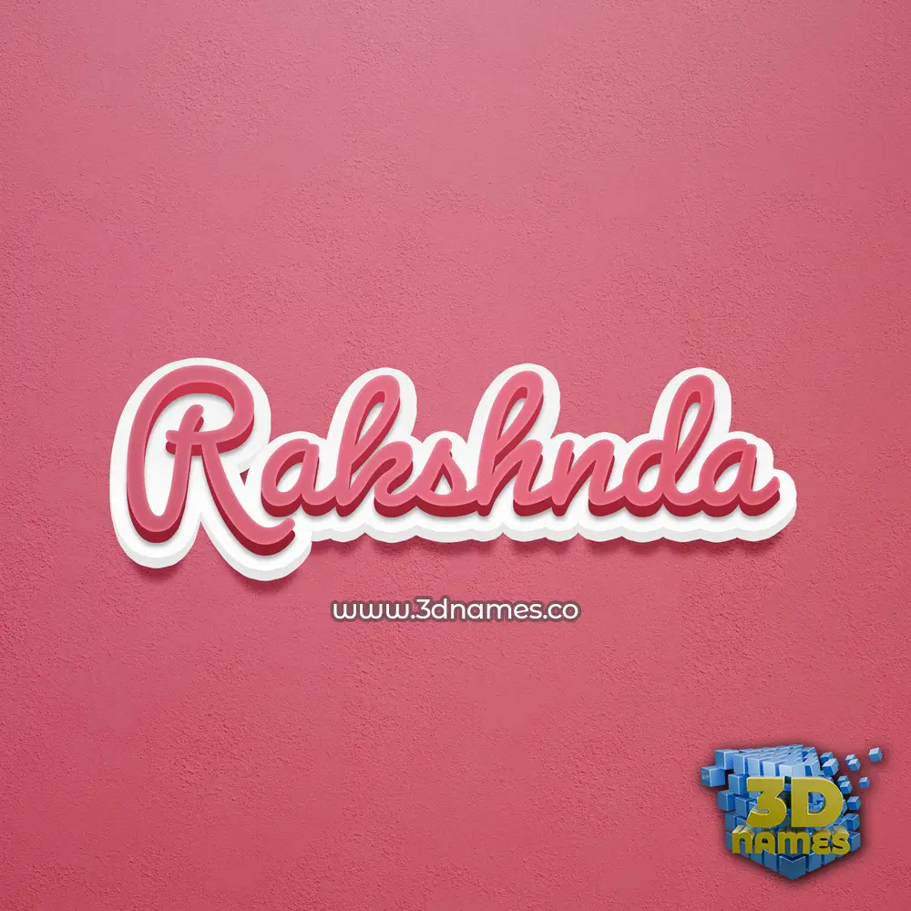 rakshnda in Red Scribble style - 3D name wallpaper
