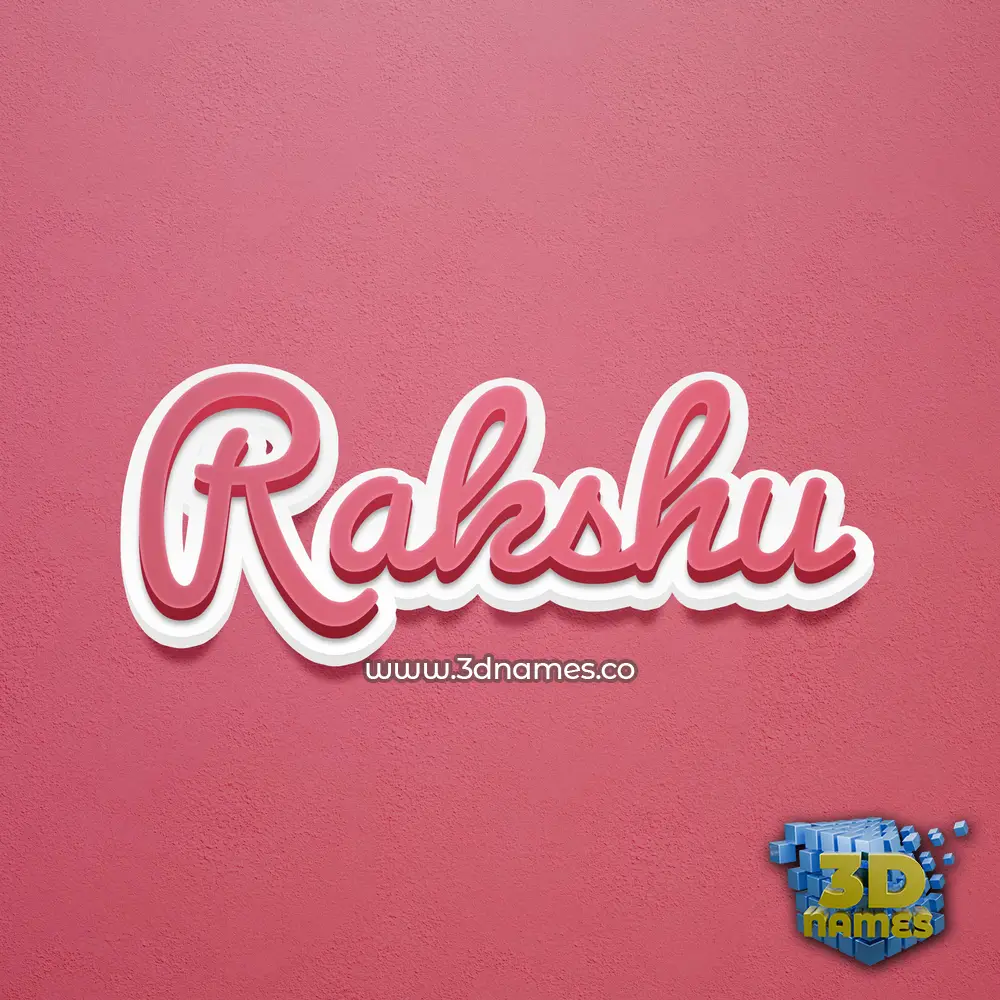 rakshu in Red Scribble style - 3D name wallpaper