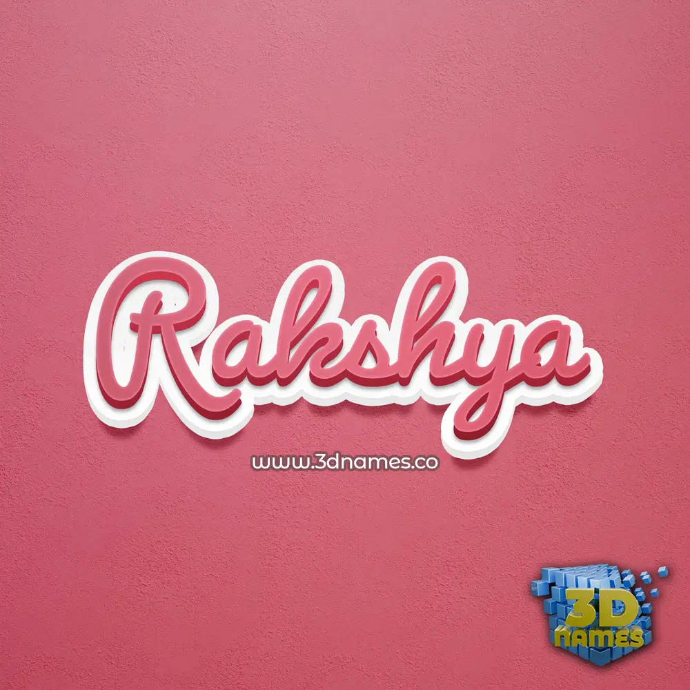 rakshya in Red Scribble style - 3D name wallpaper