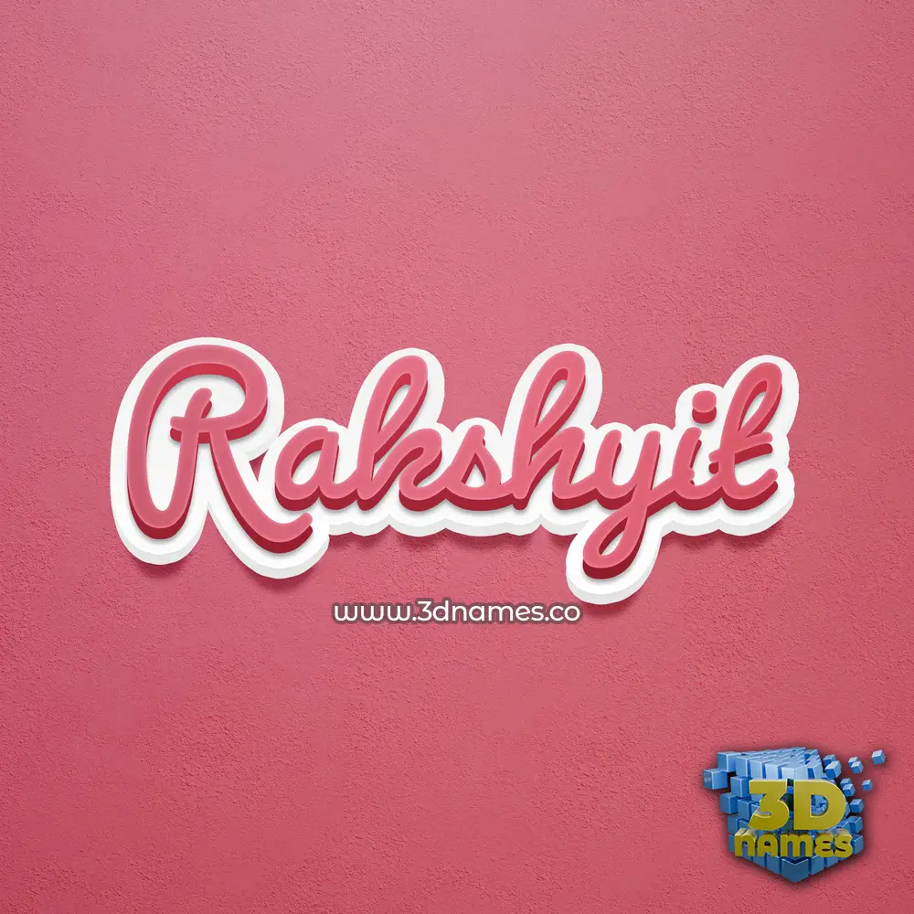 rakshyit in Red Scribble style - 3D name wallpaper