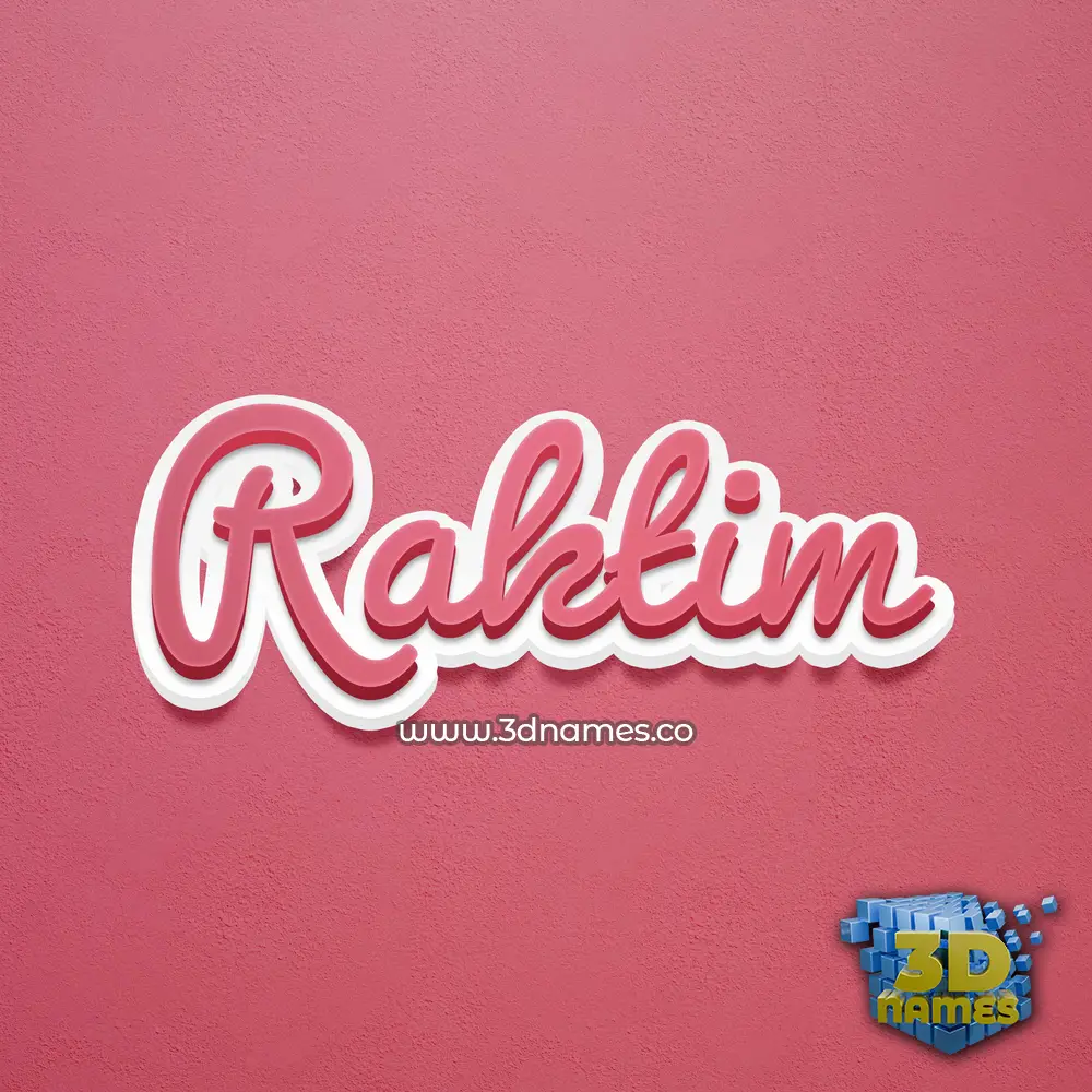 raktim in Red Scribble style - 3D name wallpaper