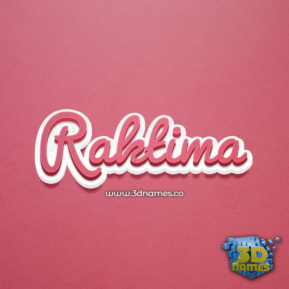 raktima in Red Scribble style - 3D name wallpaper