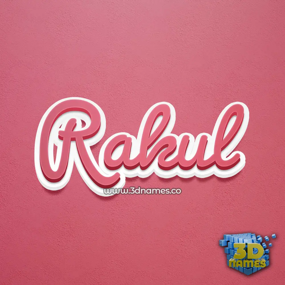 rakul in Red Scribble style - 3D name wallpaper