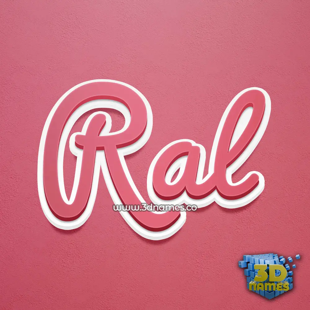 ral in Red Scribble style - 3D name wallpaper