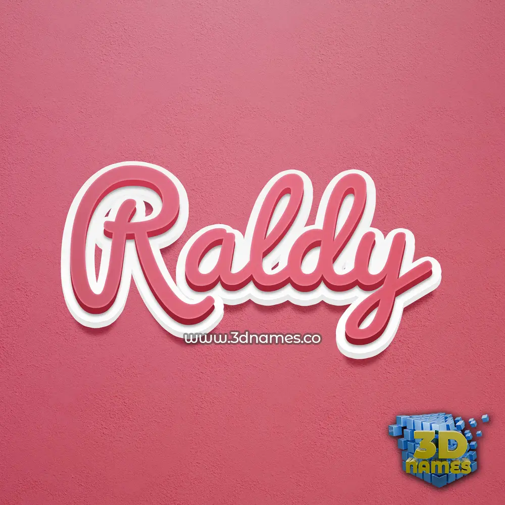 raldy in Red Scribble style - 3D name wallpaper