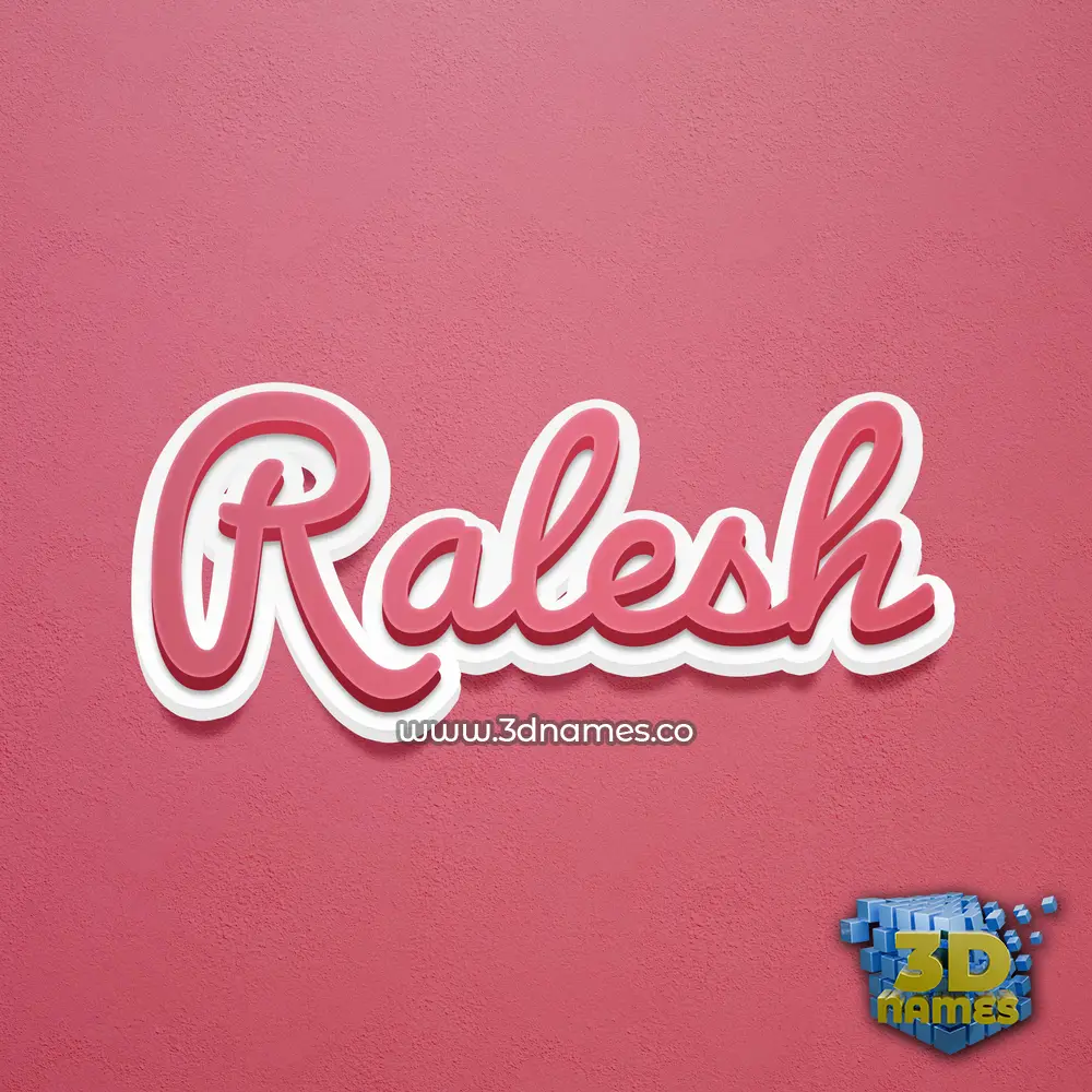 ralesh in Red Scribble style - 3D name wallpaper