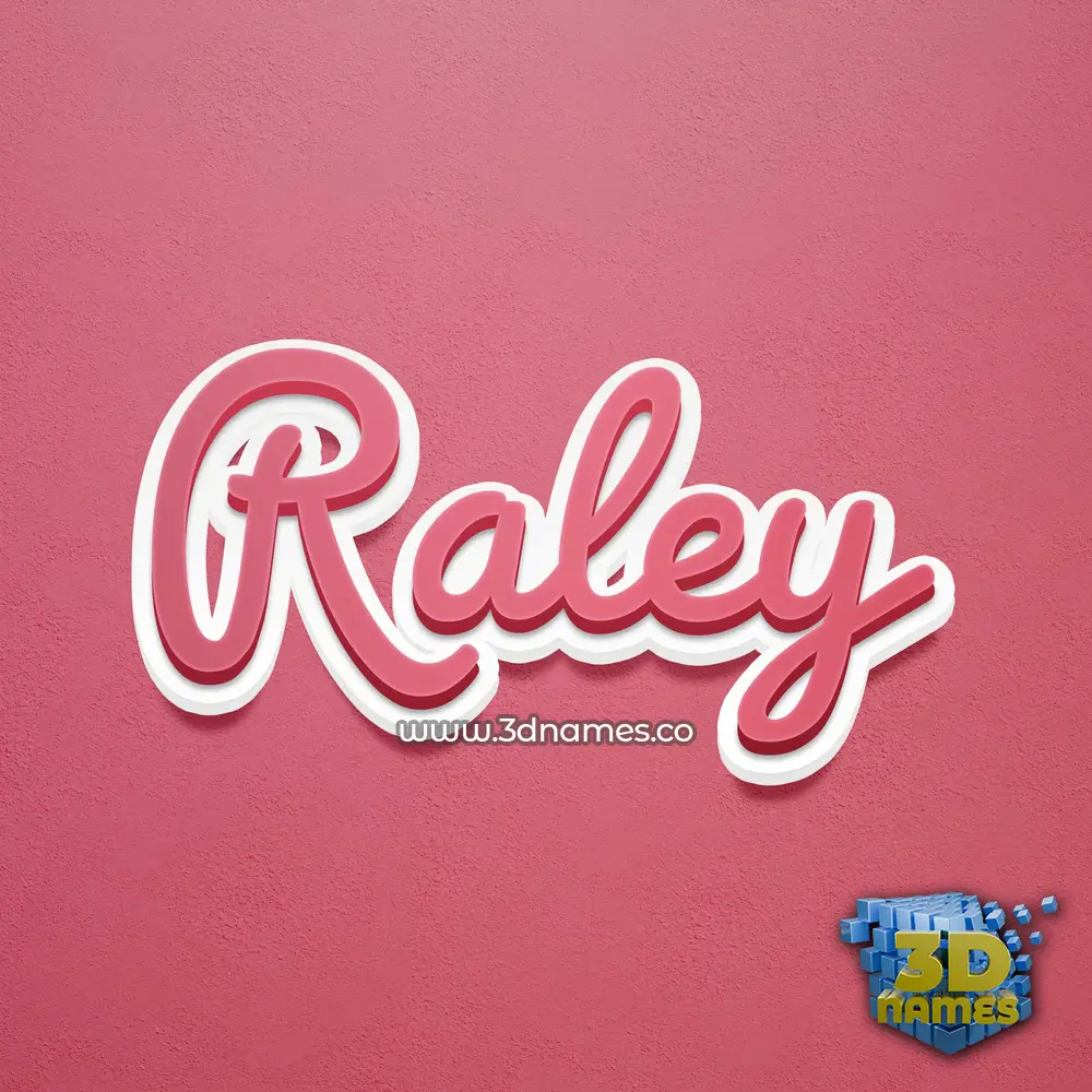 raley in Red Scribble style - 3D name wallpaper