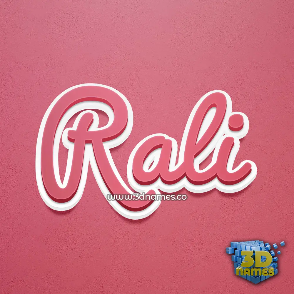 rali in Red Scribble style - 3D name wallpaper