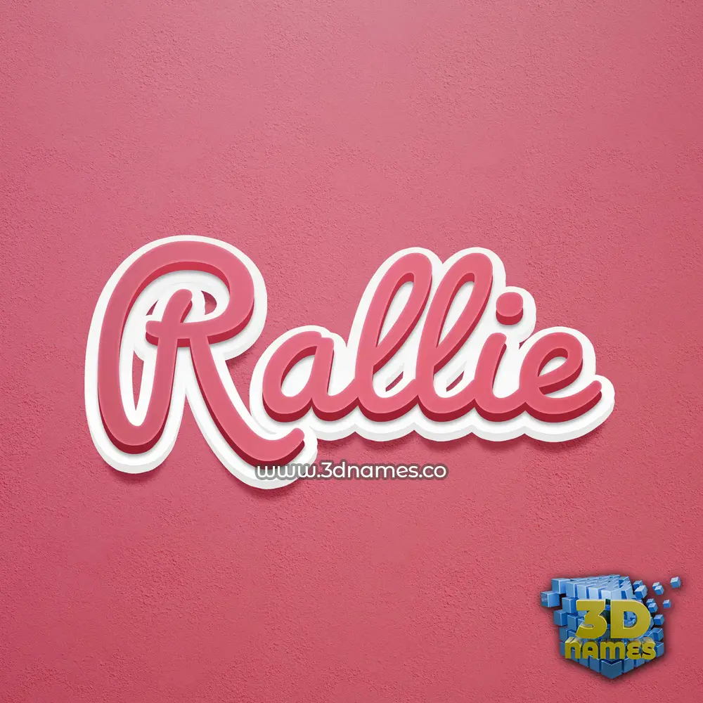 rallie in Red Scribble style - 3D name wallpaper