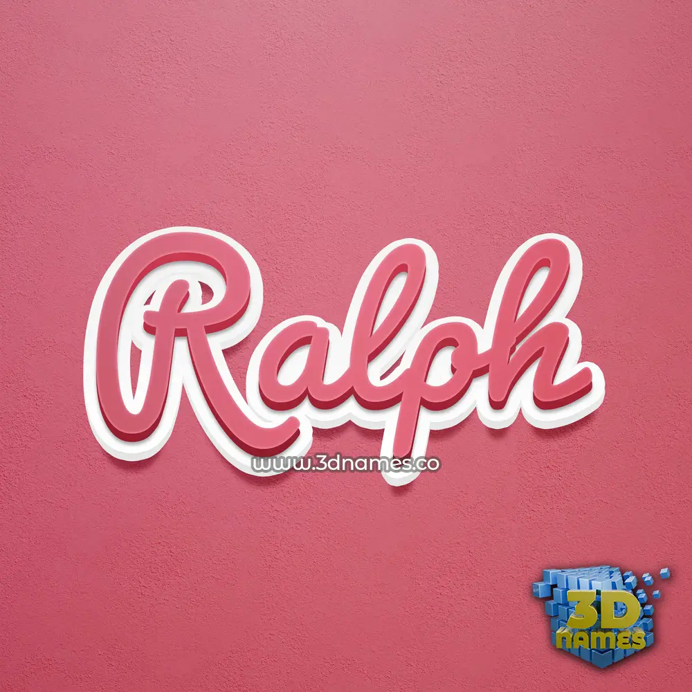 ralph in Red Scribble style - 3D name wallpaper