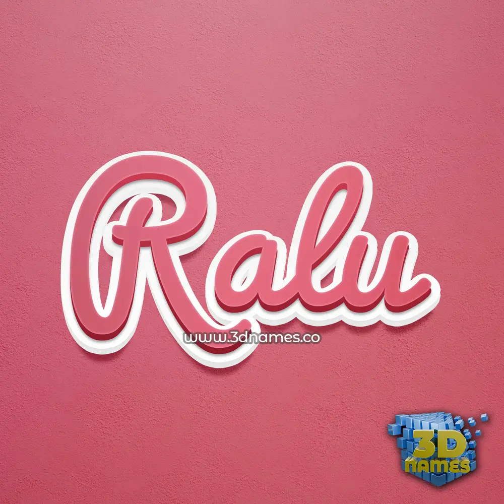 ralu in Red Scribble style - 3D name wallpaper