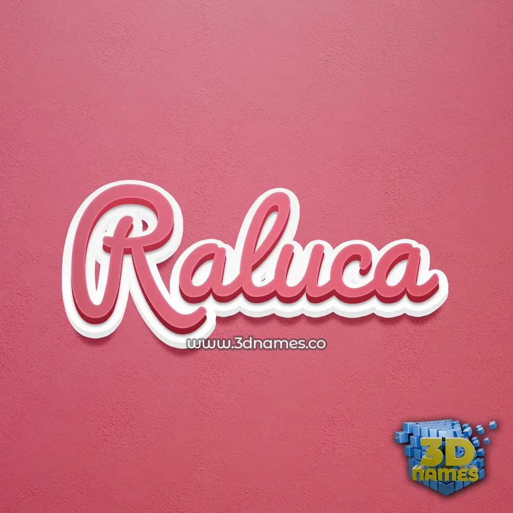 raluca in Red Scribble style - 3D name wallpaper