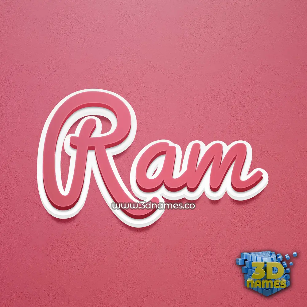 ram in Red Scribble style - 3D name wallpaper