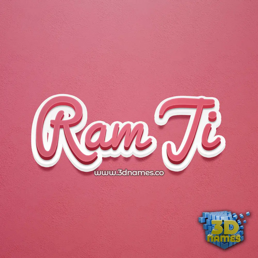 ram ji in Red Scribble style - 3D name wallpaper