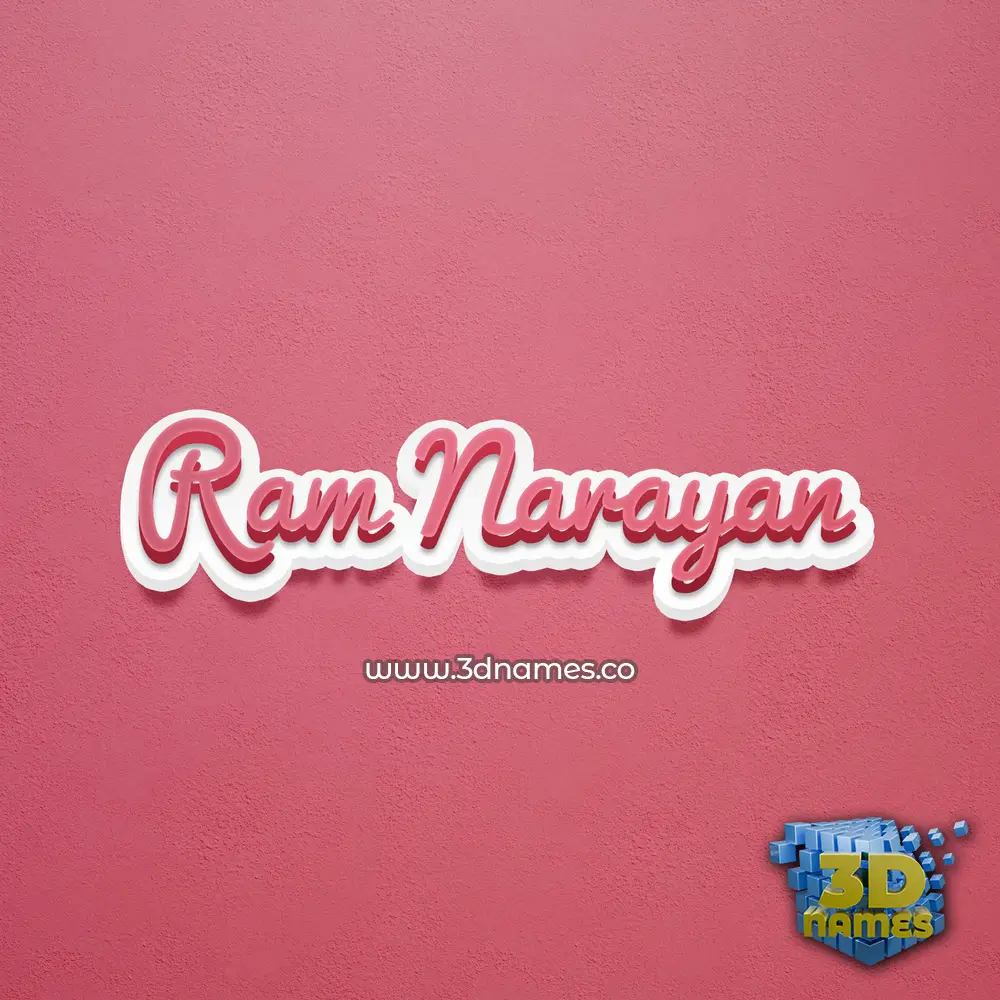 ram narayan in Red Scribble style - 3D name wallpaper