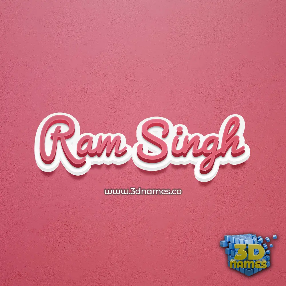 ram singh in Red Scribble style - 3D name wallpaper