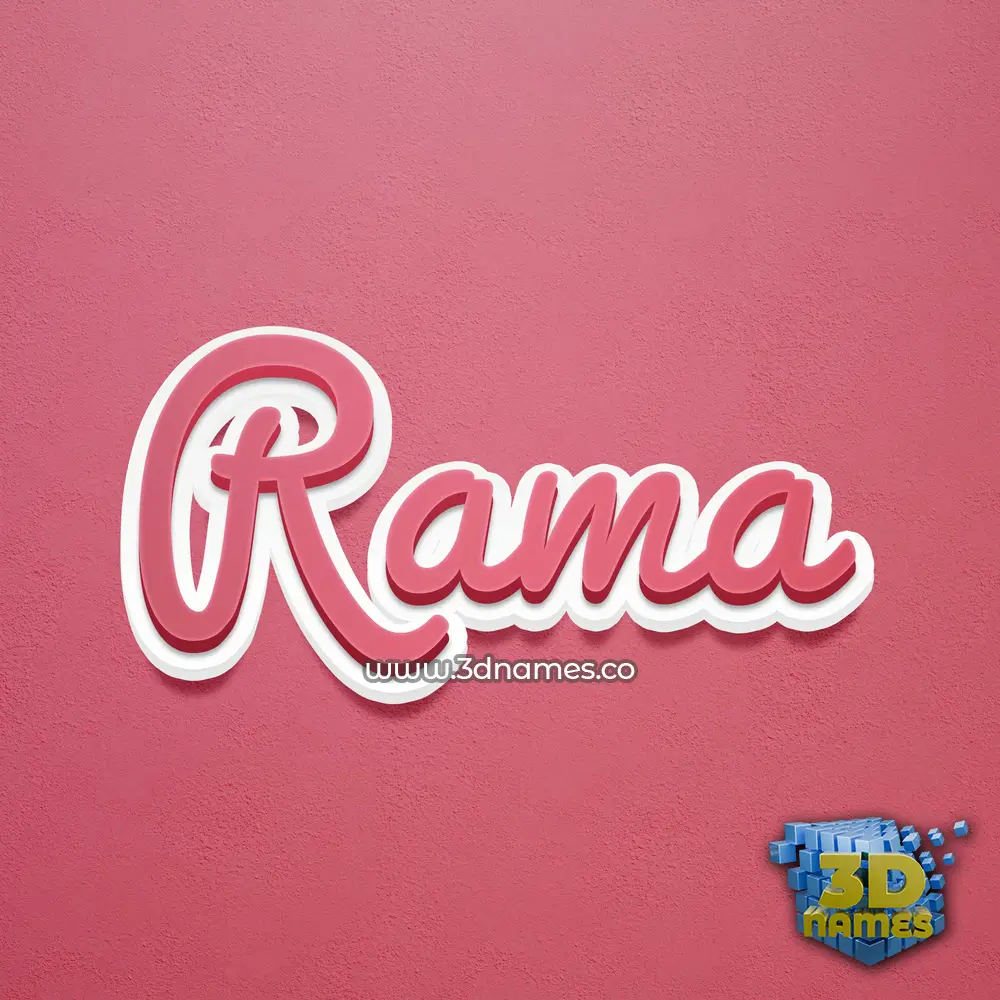 rama in Red Scribble style - 3D name wallpaper