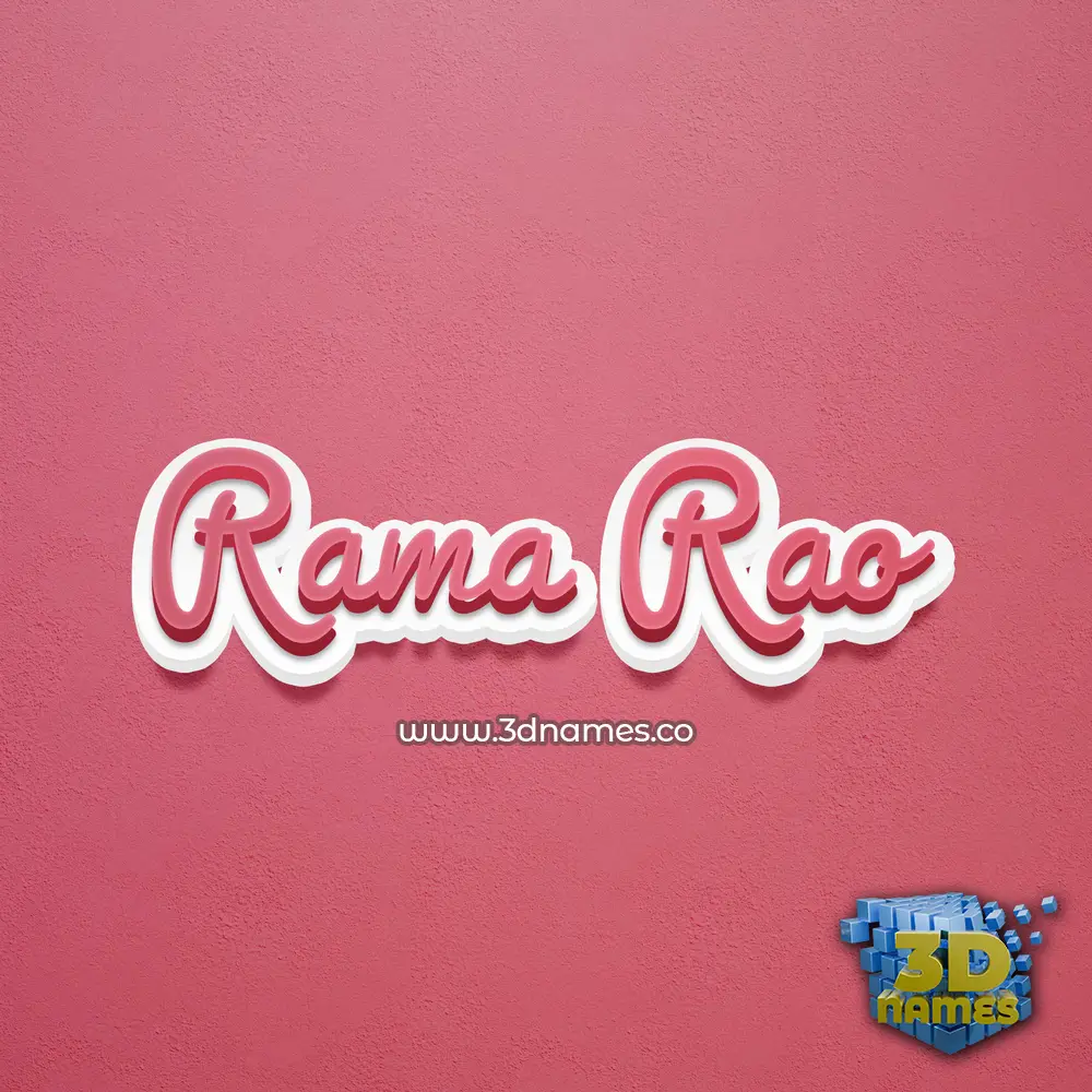 rama rao in Red Scribble style - 3D name wallpaper