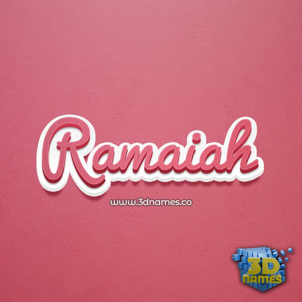 ramaiah in Red Scribble style - 3D name wallpaper