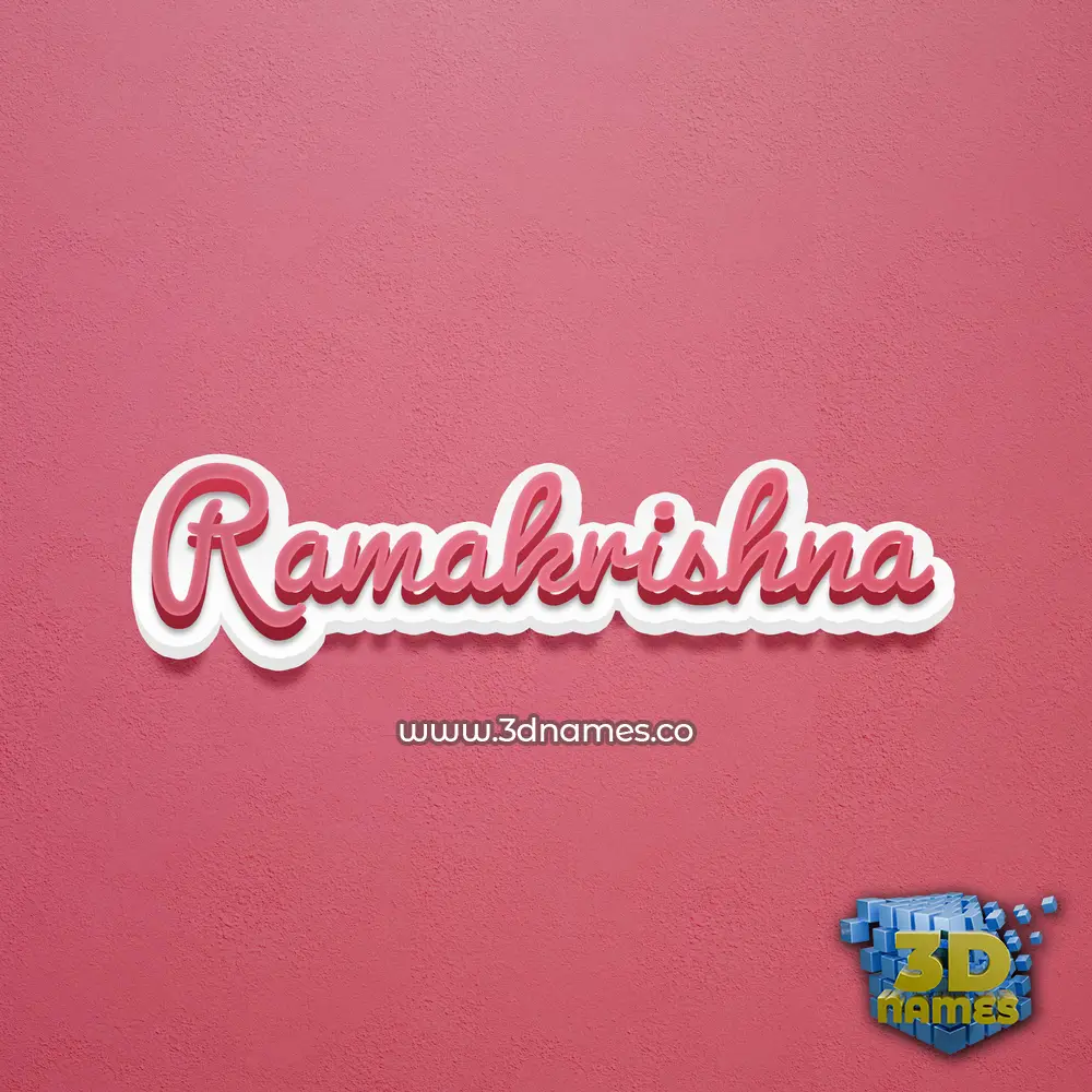 ramakrishna in Red Scribble style - 3D name wallpaper