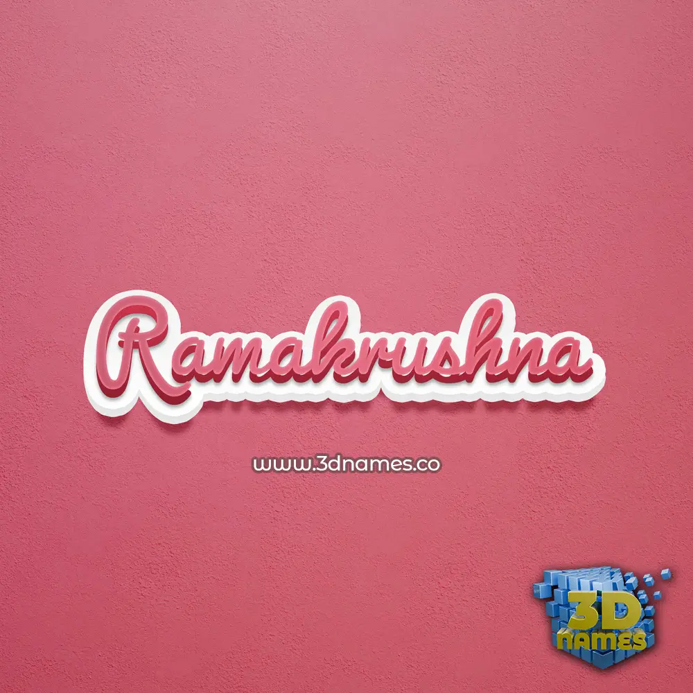 ramakrushna in Red Scribble style - 3D name wallpaper