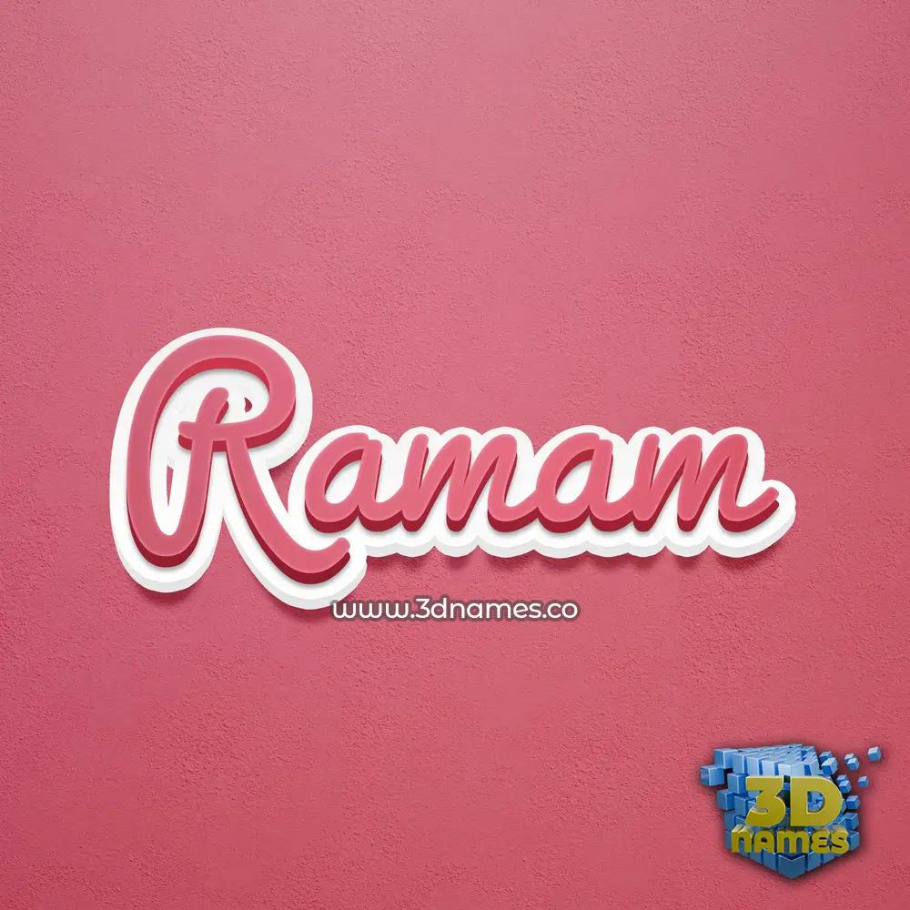 ramam in Red Scribble style - 3D name wallpaper