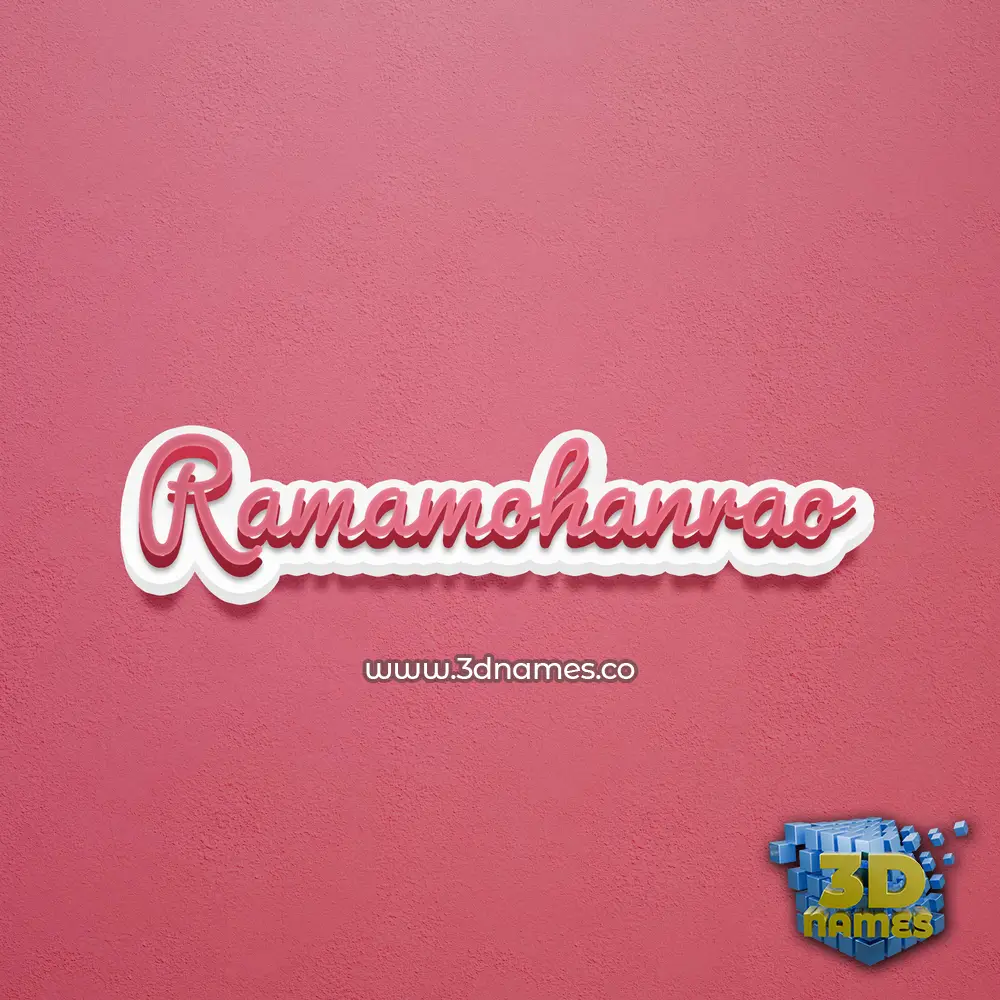 ramamohanrao in Red Scribble style - 3D name wallpaper