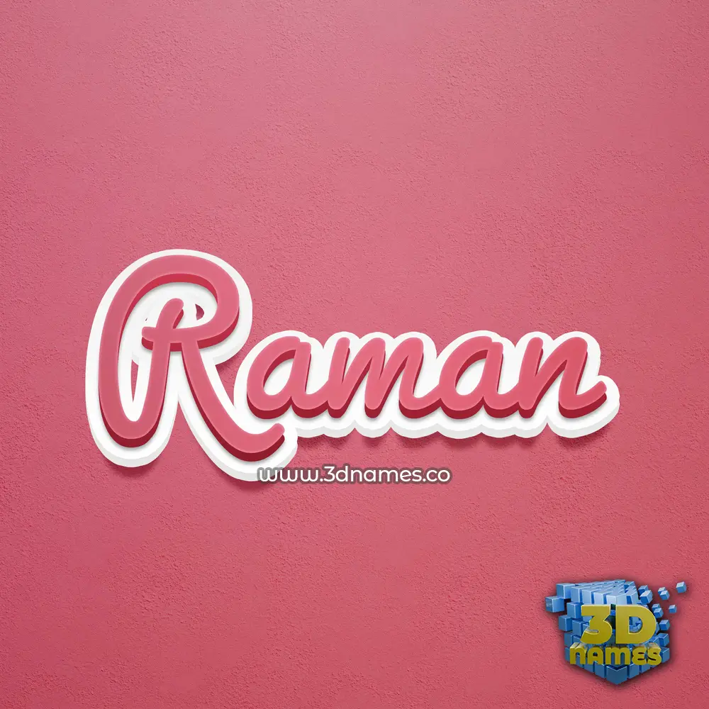 raman in Red Scribble style - 3D name wallpaper