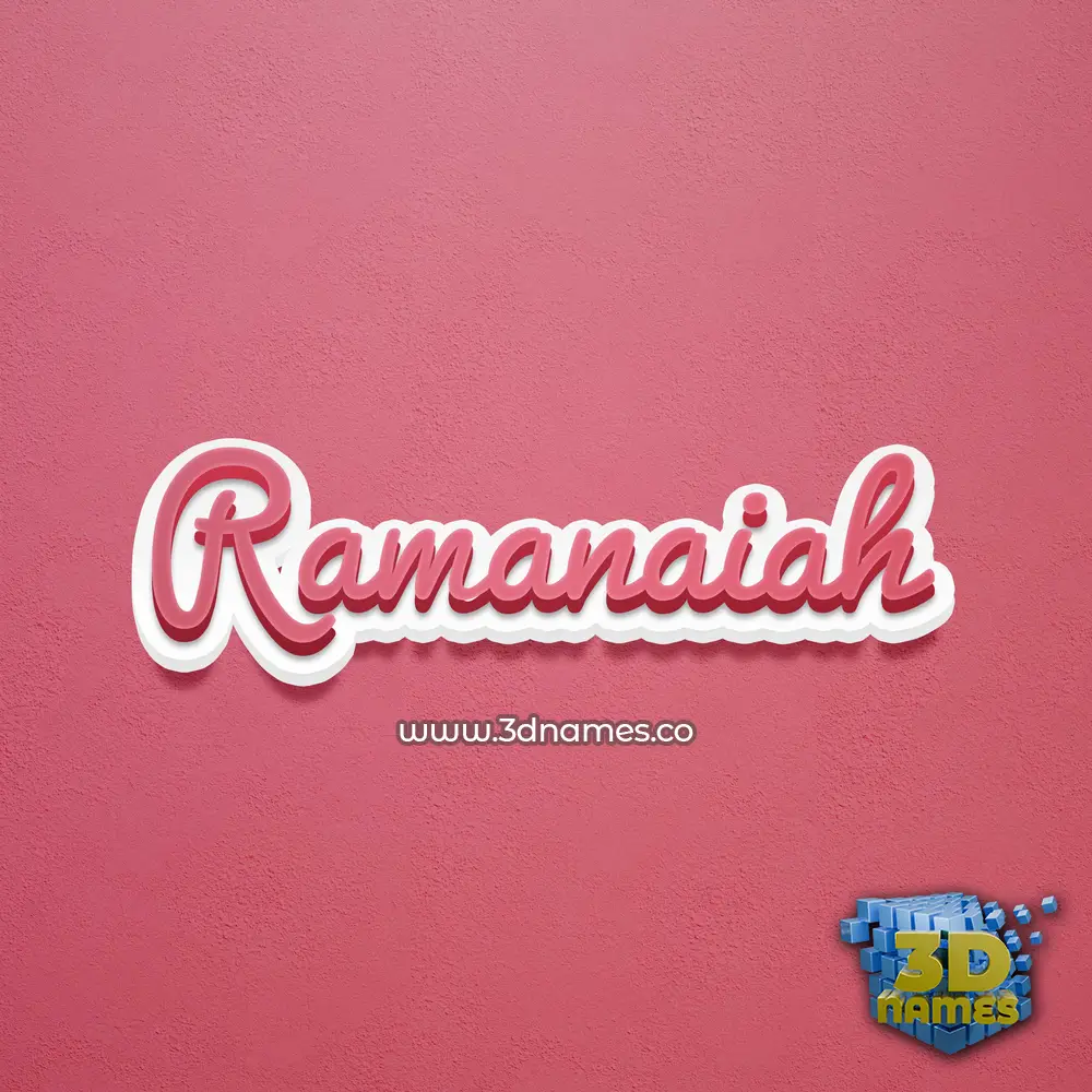 ramanaiah in Red Scribble style - 3D name wallpaper