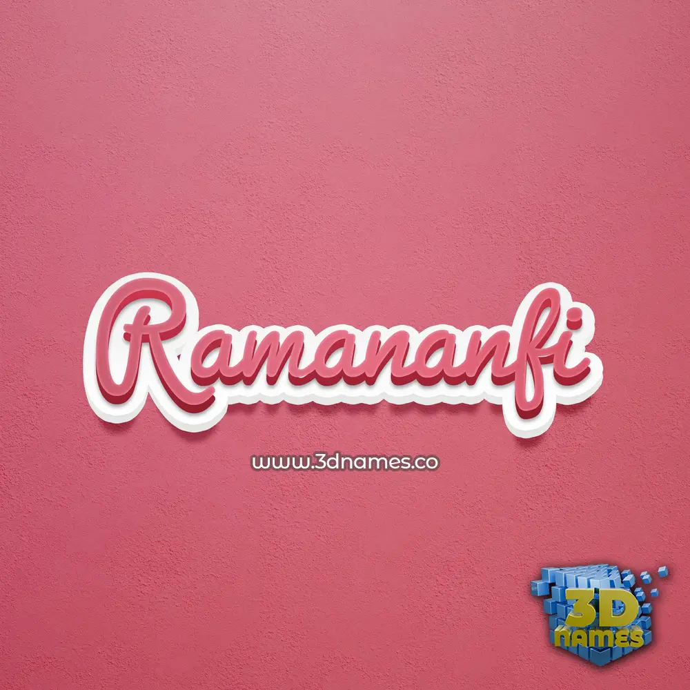 ramananfi in Red Scribble style - 3D name wallpaper