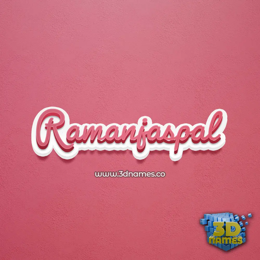 ramanjaspal in Red Scribble style - 3D name wallpaper